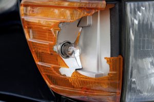 Smashed headlight